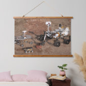 Drei Generationen von Mars-Rover. Wandteppich Mit Holzrahmen (Schlafzimmer)