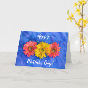 Drei Gerbera-Daisy-Blumen Kunst Muttertag Karte