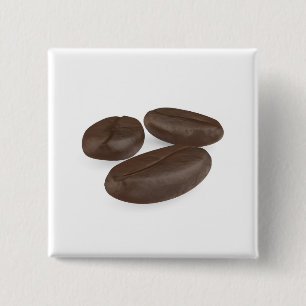 Drei geröstete Kaffeebohnen Button