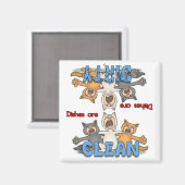 Drei Gesangskatzen Geschirrspüler Magnet (Vorderseite/Rückseite)