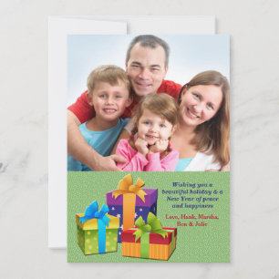 Drei Geschenke Foto-Urlaubskarte Feiertagskarte