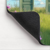 Drei geschlossene Türen in einem Feld Wildblume Mousepad (Ecke)