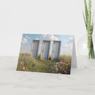 Drei geschlossene Türen zum Nachdenken Karte