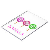 Drei geschwungene Lolly Pops SpiralNotebook Notizblock (Linke Seite)