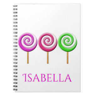 Drei geschwungene Lolly Pops SpiralNotebook Notizblock