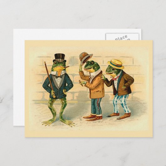 "Drei gesellige Frösche" Postkarte (Vorne/Hinten)