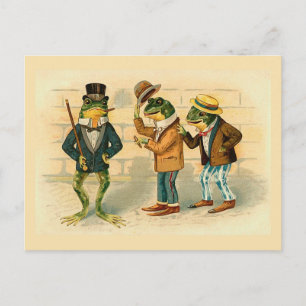 "Drei gesellige Frösche" Vintage-Postkarte Postkarte