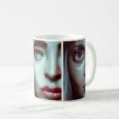 Drei Gesichter der Frauen AI Generated Art Kaffeetasse (VorderseiteRechts)