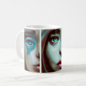 Drei Gesichter der Frauen AI Generated Art Kaffeetasse (Vorderseite Links)