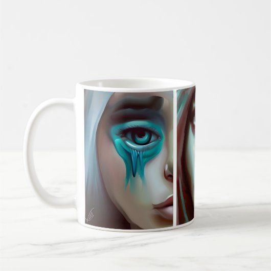 Drei Gesichter der Frauen AI Generated Art Kaffeetasse (Links)
