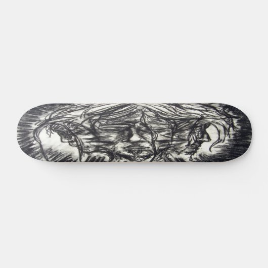 Drei Gesichter der Zeichnend Emotion-Kohle Skateboard (Horizontal)