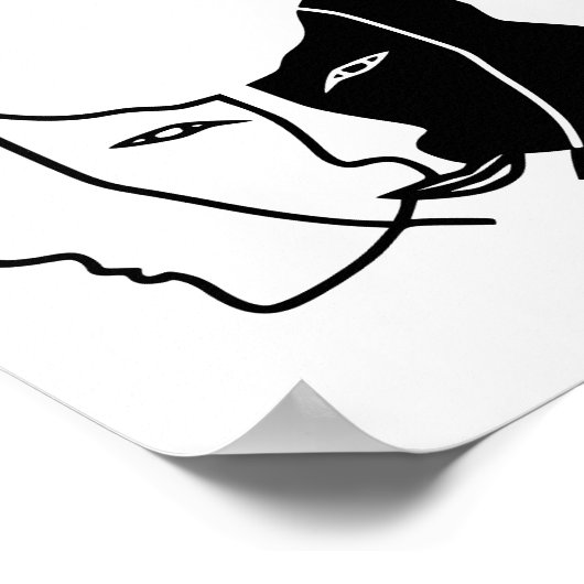 drei Gesichter Schwarz-weißes Gemini Poster (Ecke)