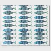 Drei gestreifte Fische Geschenkpapier (Flach)
