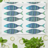 Drei gestreifte Fische Geschirrtuch (Gefaltet)