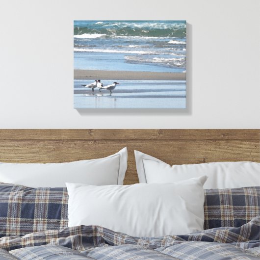 Drei gezogene Wasserfarben-Canvas Leinwanddruck (Insitu (Schlafzimmer))