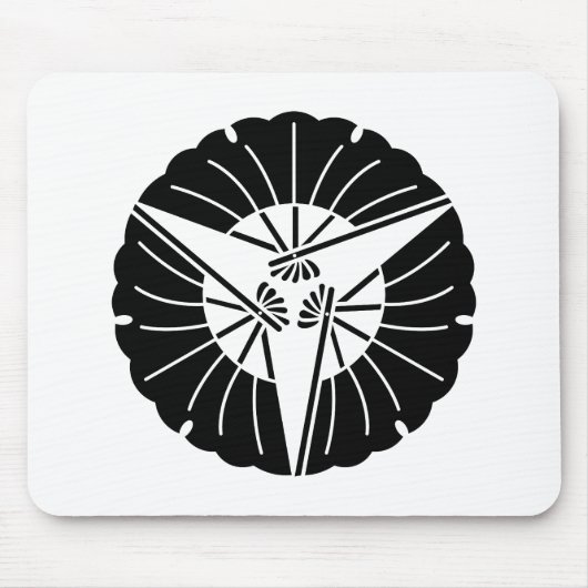 Drei-Ginkgo-Blätter in Form eines Lüfters Mousepad (Vorne)