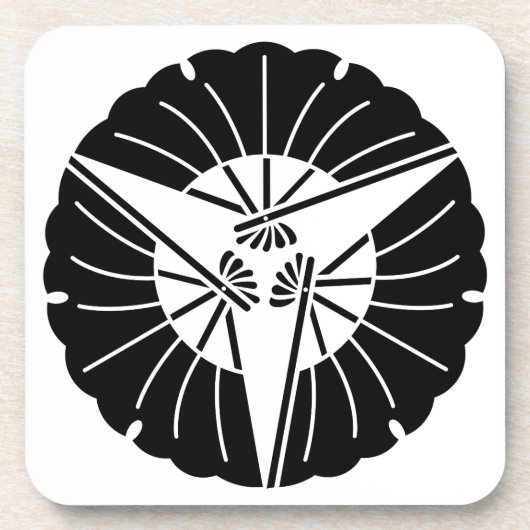Drei-Ginkgo-Blätter in Form eines Lüfters Untersetzer (Vorderseite)