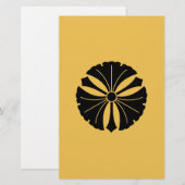 Drei Ginkgo-Blätter mit Schwertern Briefpapier (Vorne/Hinten)