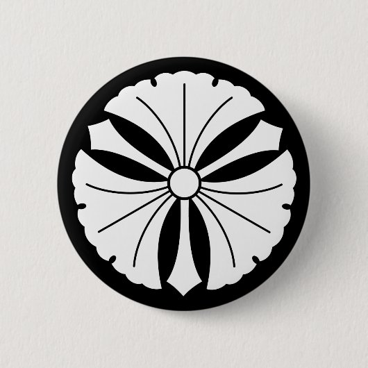 Drei Ginkgo-Blätter mit Schwertern Button (Vorderseite)