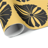 Drei Ginkgo-Blätter mit Schwertern Geschenkpapier (Rolleneckpunkt)