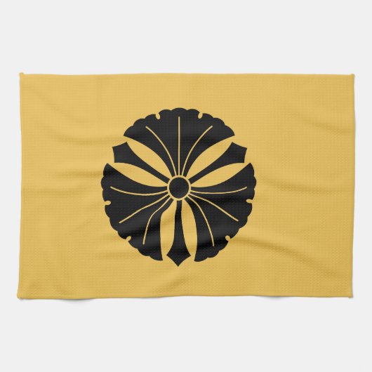 Drei Ginkgo-Blätter mit Schwertern Küchentuch (Horizontal)