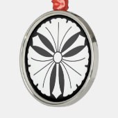 Drei Ginkgo-Blätter mit Schwertern Ornament Aus Metall (Links)