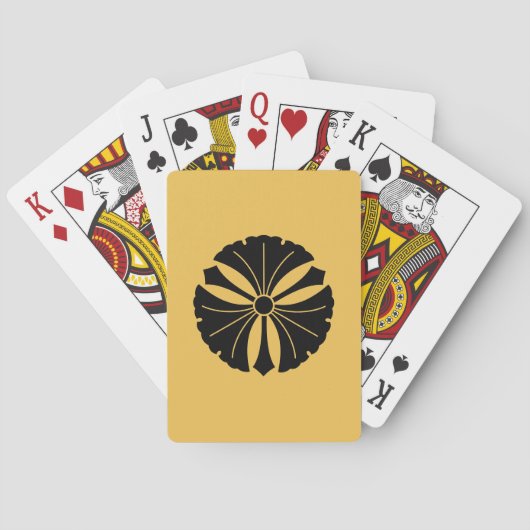 Drei Ginkgo-Blätter mit Schwertern Spielkarten (Rückseite)