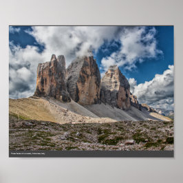 Drei Gipfel von Lavaredo, Dolomiten, Italien Poster