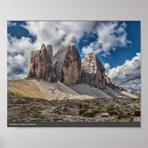 Drei Gipfel von Lavaredo, Dolomiten, Italien Poster