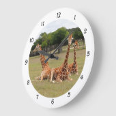 Drei Giraffen bei Fossil Rim Wall Clack Große Wanduhr (Winkel)