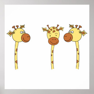 Drei Giraffen Cartoon. Poster
