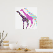 Drei Giraffen Design 3 Poster (Küche)
