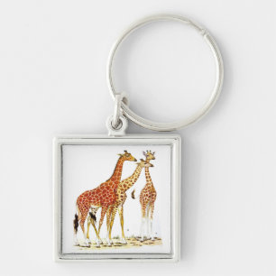 Drei Giraffen-Illustration Schlüsselanhänger