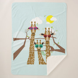 Drei Giraffen in Sonnenbrille Sherpadecke