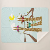 Drei Giraffen in Sonnenbrille Sherpadecke (Vorderseite (Horizontal))