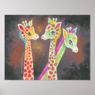 Drei Giraffen Poster