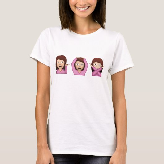 Drei Girls Emoji T-Shirt (Vorderseite)