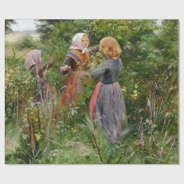 Drei Girls Picking BlackBerry (von Brendekilde) Geschenkpapier