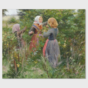 Drei Girls Picking BlackBerry (von Brendekilde) Geschenkpapier