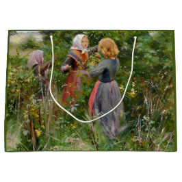 Drei Girls Picking BlackBerry (von Brendekilde) Große Geschenktüte