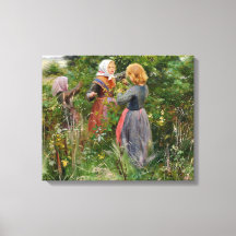 Drei Girls Picking BlackBerry (von Brendekilde)