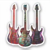 Drei Gitarren Aufkleber (Vorderseite)
