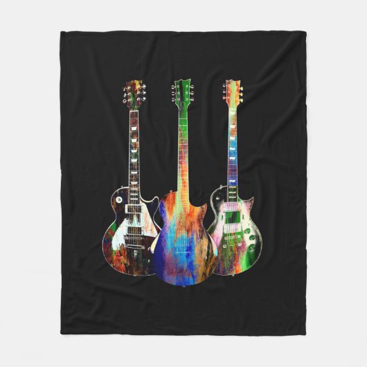 Drei Gitarren Fleecedecke (Vorderseite)
