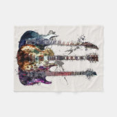 Drei Gitarren Fleecedecke (Vorderseite (Horizontal))