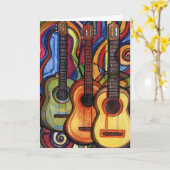 Drei Gitarren Karte (Gelbe Blume)