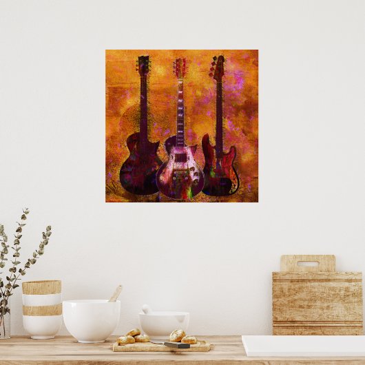 Drei Gitarren Poster (Küche)
