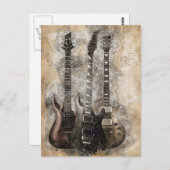 Drei Gitarren Postkarte (Vorne/Hinten)