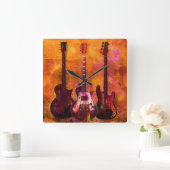 Drei Gitarren Quadratische Wanduhr (Zuhause)