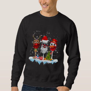 Drei Glas Rotwein Weihnachtsmannmütze Weihnachten  Sweatshirt