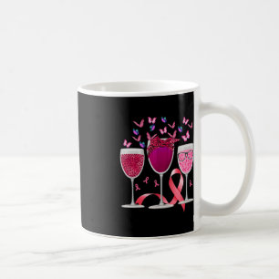 Drei Glas Wein Brustkrebs Bewusstsein Pink Ribb Kaffeetasse